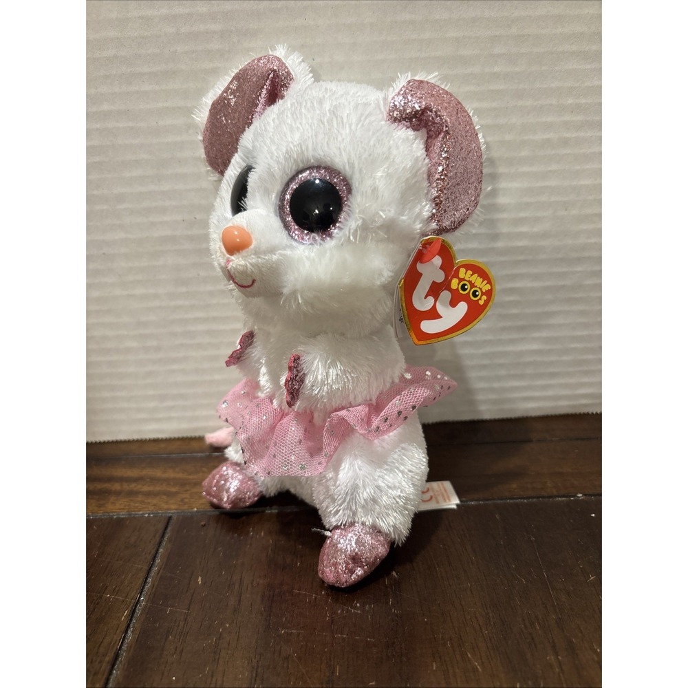 TY Beanie Boos - NINA the Mouse (Glitter Eyes)(Medium Size - 9 inch) - Boo Plush - Picture 2 of 5
